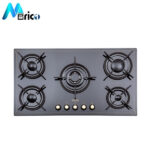 گاز رومیزی استیل البرز کد g5916 پنج شعله شیشه سکوریت